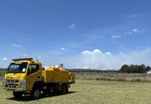 A fire burns near Chinchilla