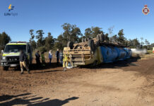 LifeFlight airlifts man after truck rollover
