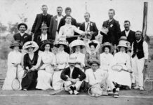 Tennis players at Bell, circa 1905